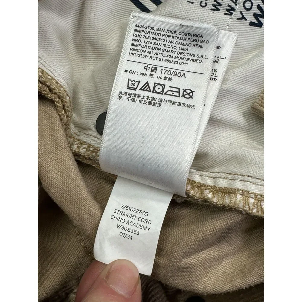 Gap Straight Gapflex Khaki Corduroy Pants, Men's 36